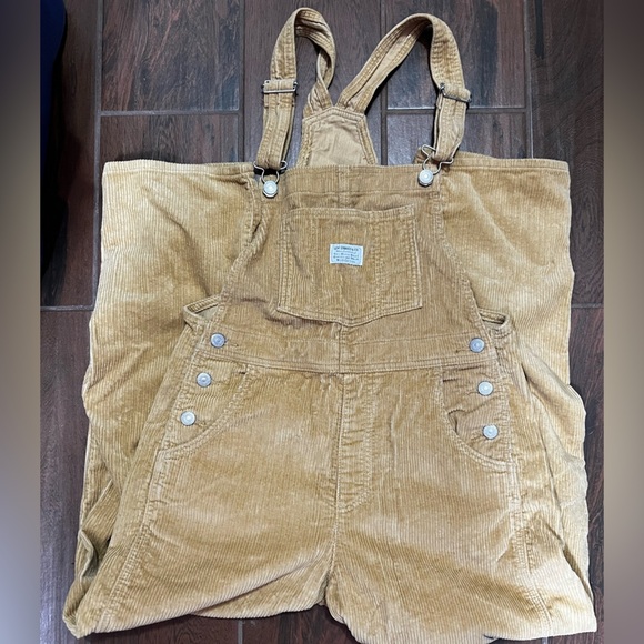 Levi's Denim - Levi’s Premium Tan Corduroy Overalls Women’s Size Small